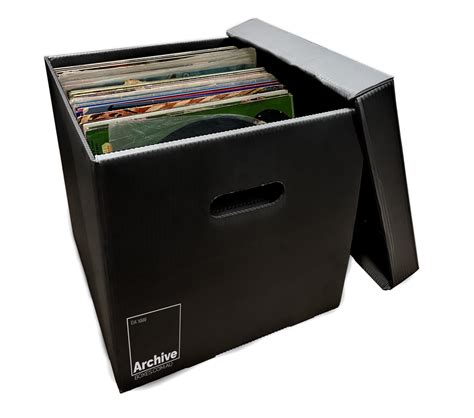 metal record storage boxes|record storage boxes with lids.